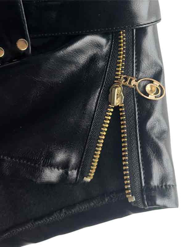 Dark Punk PU Leather Hollow Shorts