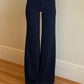 Navy Blue Vintage High Waist Flared Pants