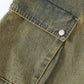 Vintage washed cargo jeans with holes