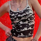 Crop Cami Top with Eye Print