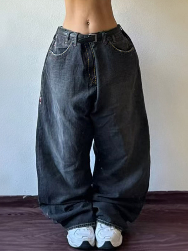 Vintage Amerikanische Gewaschene Lässige Boyfriend Jeans