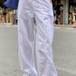 Lilac Retro Straight Leg Baggy Pants with Elastic Waistband