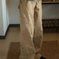 Khaki vintage cargo pants with pockets