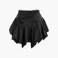 Vintage Ruched Drawstring Asymmetrical Mini Skirt