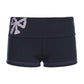 Navy Blue Vintage Fold Over Waistband Bow Print Shorts