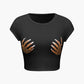 Hip Hop Hands Print Crop Top