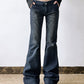 Blaue Retro Sexy Niedrigbund Flare Jeans