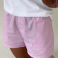 Pink Vintage Striped Shorts with Label