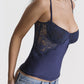 Dark Blue Sexy See Through Lace Slim Corset Top