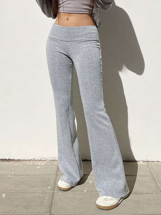 Grey Vintage Low Rise Flared Pants