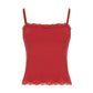 Red Vintage Slimming Lace Cami Top
