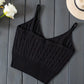 Solid Color Vintage Knitted Crop Cami Top 