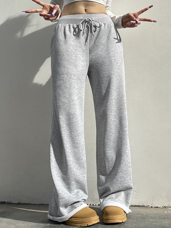 Einfarbige 2000s Lace Up Sweatpants