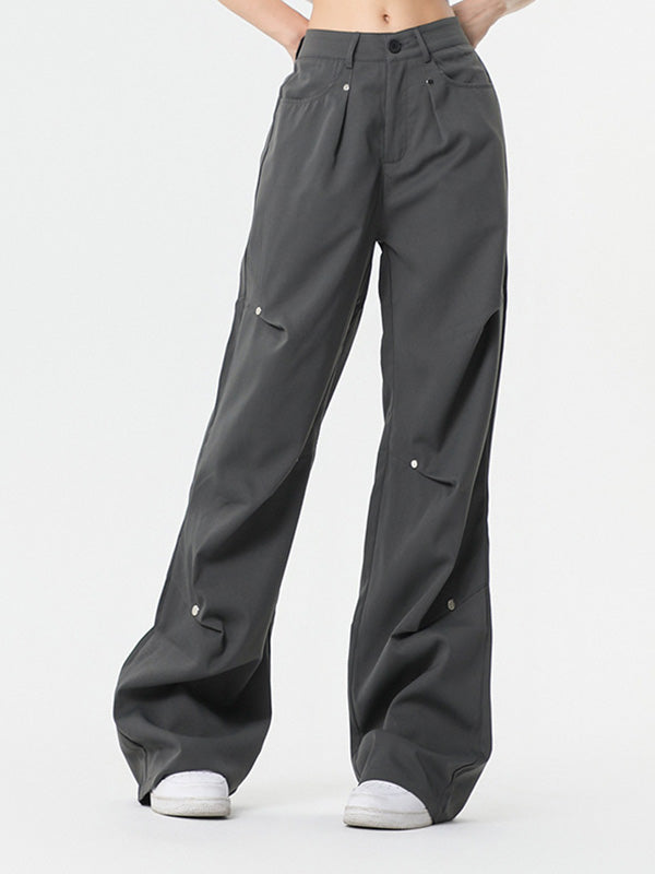 Grey Y2K Loose Fit Cargo Pants