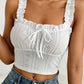 White Vintage Coquette Crop Cami Top 