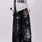 Black grunge graffiti print baggy jeans