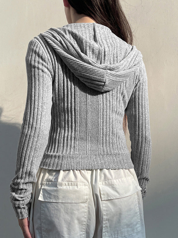 Classic Gray Hoodie in Korean Short Design 