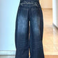 Blue vintage straight boyfriend jeans