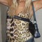 Y2K V-neck leopard print cami top