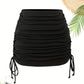 Black Vintage Side Tie Drawstring Mini Skirt