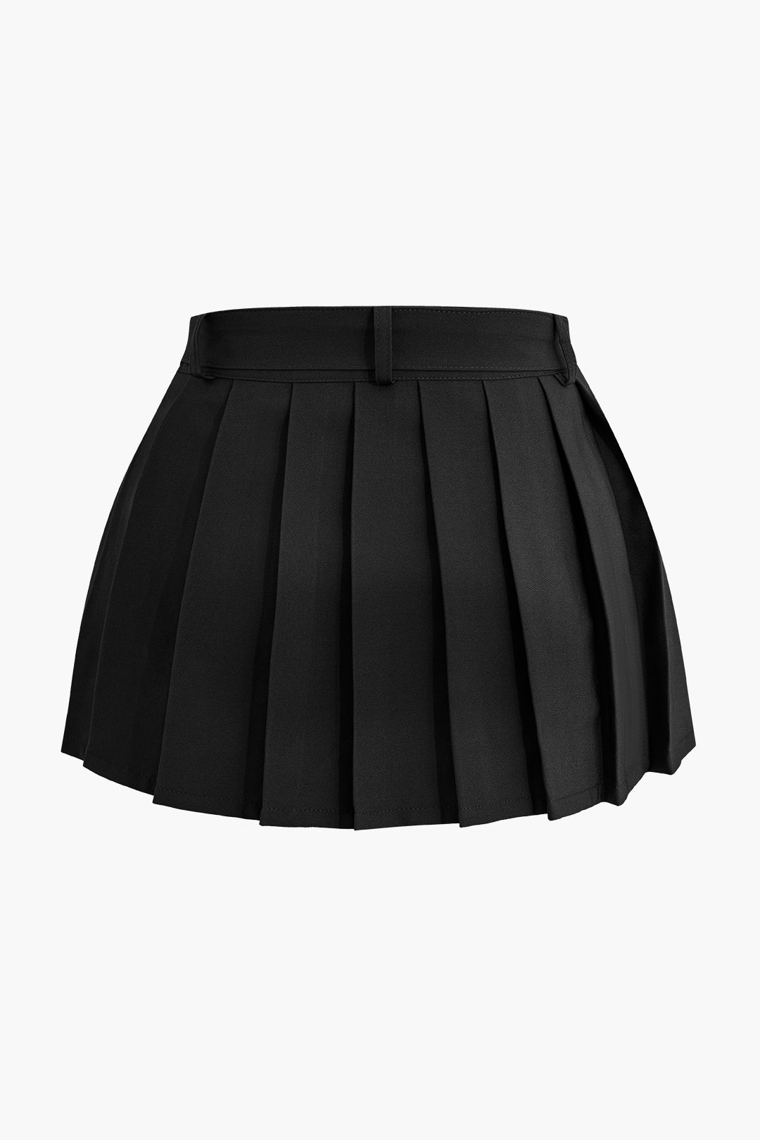 Buckle Layer Pleated Mini Skirt