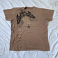 Brown Vintage Oversize Short Sleeve T-Shirt with Print