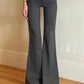 Dark Grey Vintage Pleated Flared Pants