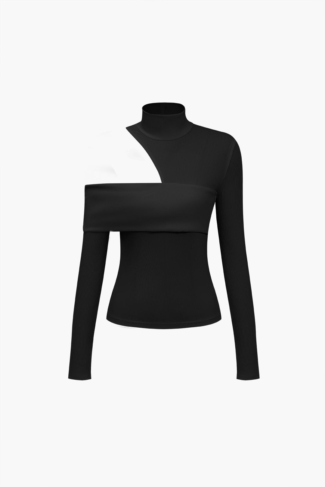 90s Solid Asymmetric Long Sleeve Top