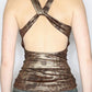 Backless vintage tank top with leopard print 