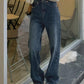 Blue vintage baggy boyfriend jeans with back print