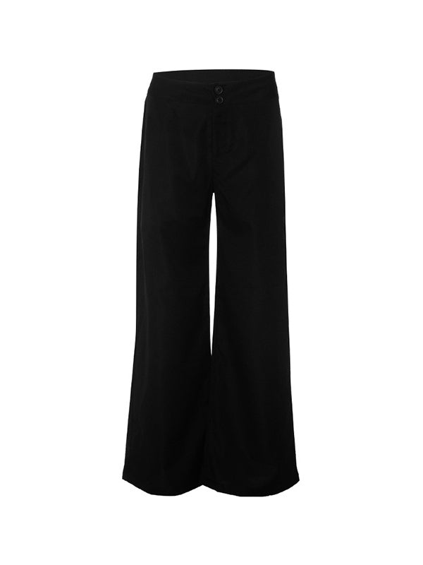 Black vintage high waist flared straight leg pants