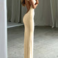 Vintage maxi dress with slim fit and accentuated back