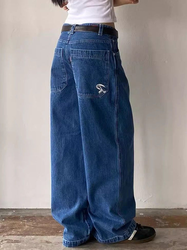 Vintage Boyfriend Jeans mit Taschenstickerei