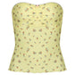 Yellow French Floral Ruffle Bandeau Top