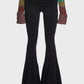 Black Vintage Mid Waist Flared Pants