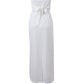 White Vintage V Neck Backless Tie Halter &amp; Split Maxi Skirt Set