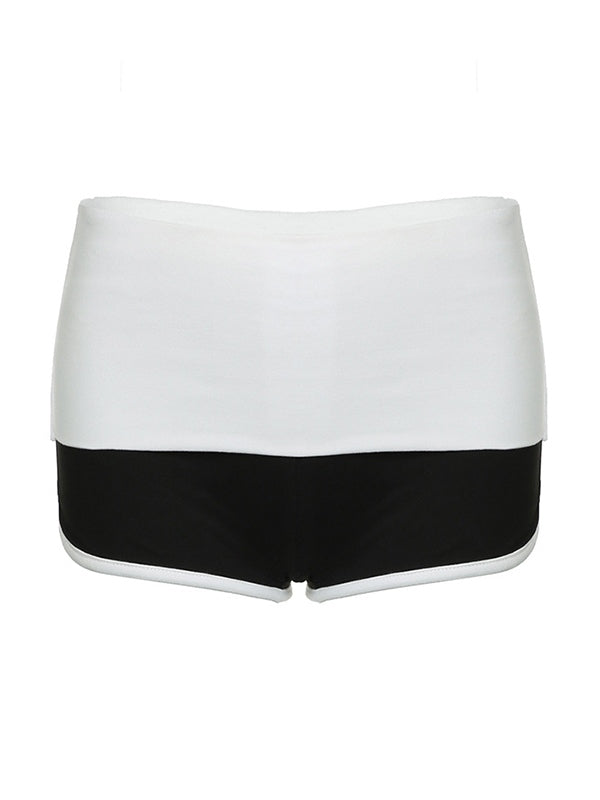 Sporty contrast shorts with low waist