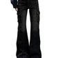 Black Micro Horn Slim Cargo Jeans