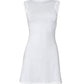 White French Sleeveless Backless Ruffle Mini Dress