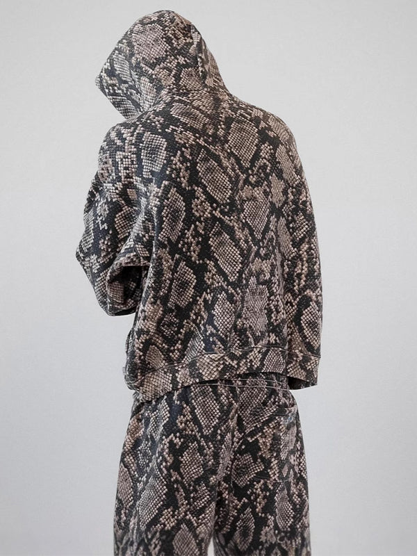 Y2K snake print oversized hoodie