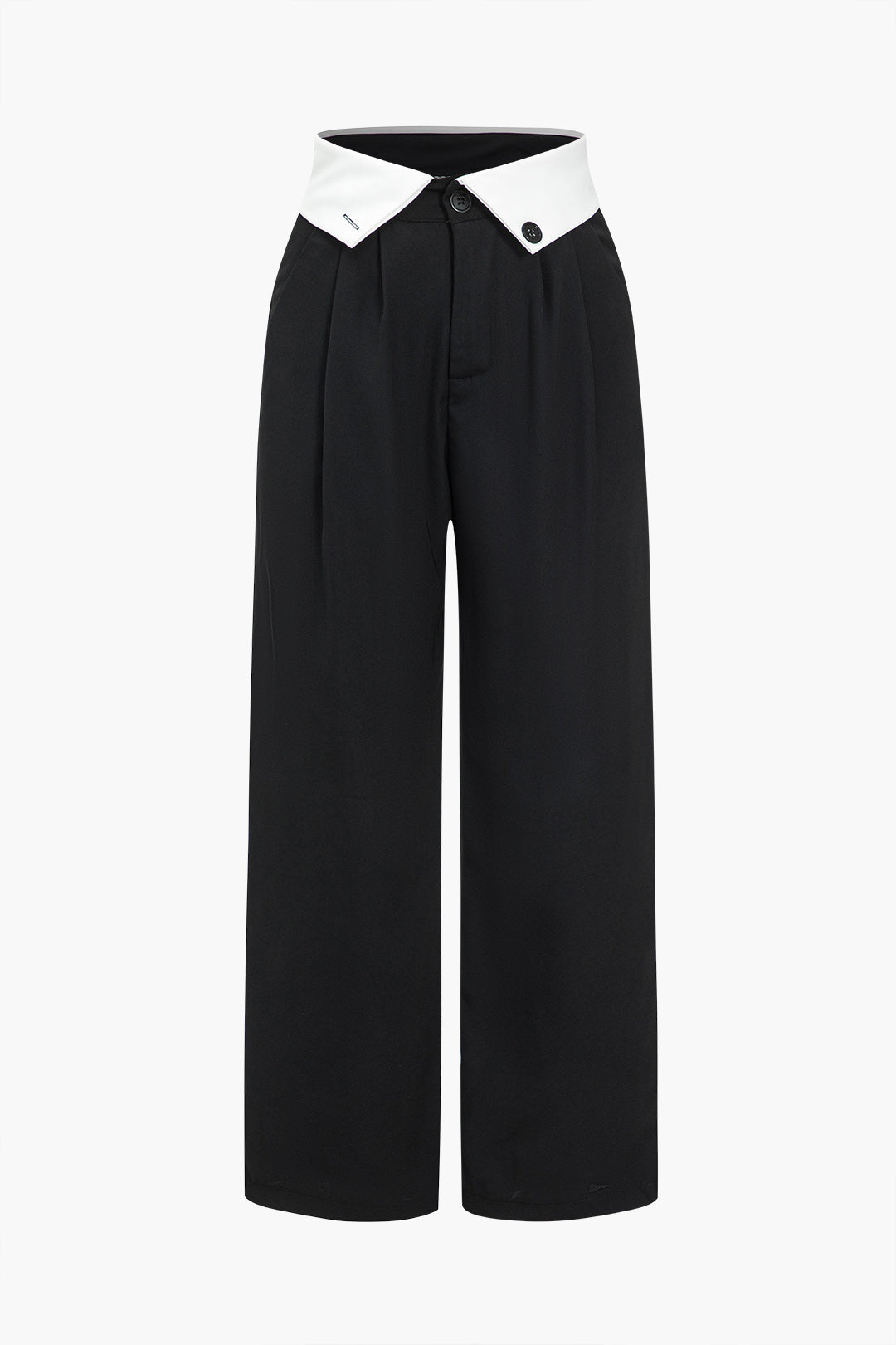 2000s Basic Contrast High Waist Wide Leg Pants