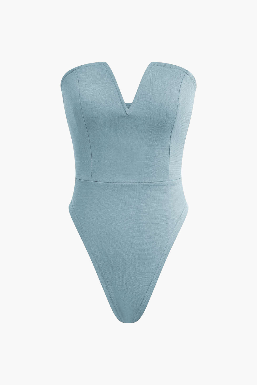 Strapless bodysuit with V-neck