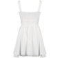 White French Sweet Lace Panel Pleated Dress