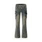 Retro Workwear Slim Version Cargo Flared Jeans