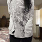 White Punk Oversized Print Long Sleeve Shirt 