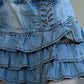 Blue Vintage Wrap High Rise Tiered Denim Mini Skirt