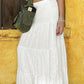 Vintage White Versatile Skirt with Seam