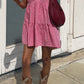 Allegra red mini dress with gingham check pattern 