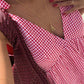 Allegra red mini dress with gingham check pattern 