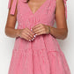 Allegra red mini dress with gingham check pattern 